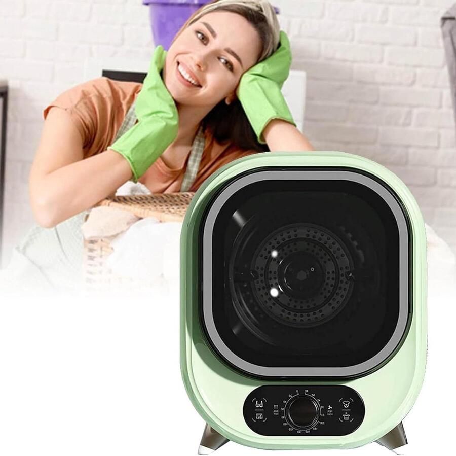 Kleine Wasdroger Draagbare Condensdroger Snel Kleding Drogen Dubbele Temperatuurregeling 5 kg Capaciteit Groen