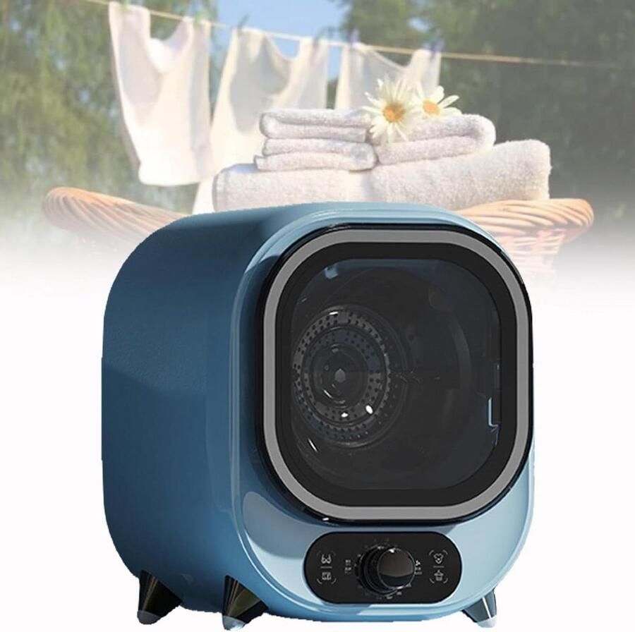Kleine Wasdroger Draagbare Droger Snel Kleding Drogen Blauwlicht Technologie 08 kg Capaciteit Blauw