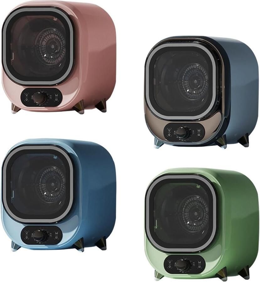 Kleine Wasdroger Mini Condensdroger Draagbaar Droogrek 360° Blauw Licht 0.8 kg Capaciteit Groen