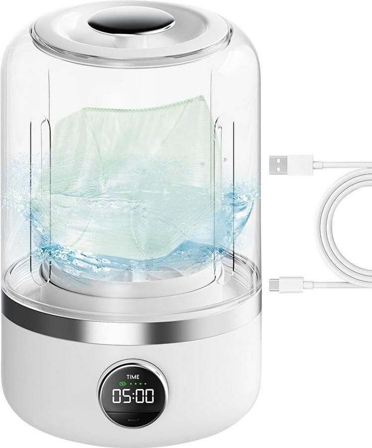 Kleine Wasmachine Draagbare Wasmachine Ondergoed Wassen Dubbele standen Compact formaat Wit