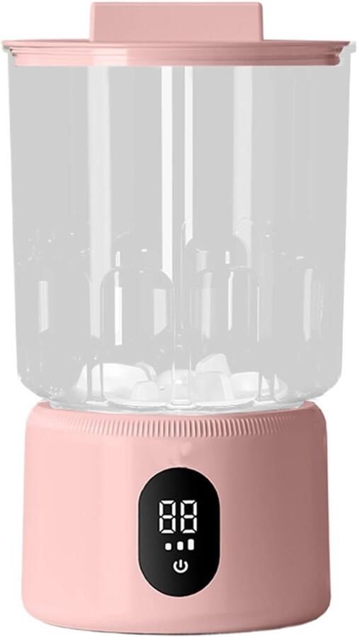 Mini Wasmachine Compacte Wasser Reizen Kamperen Draadloos Gemak 1 Liter Roze