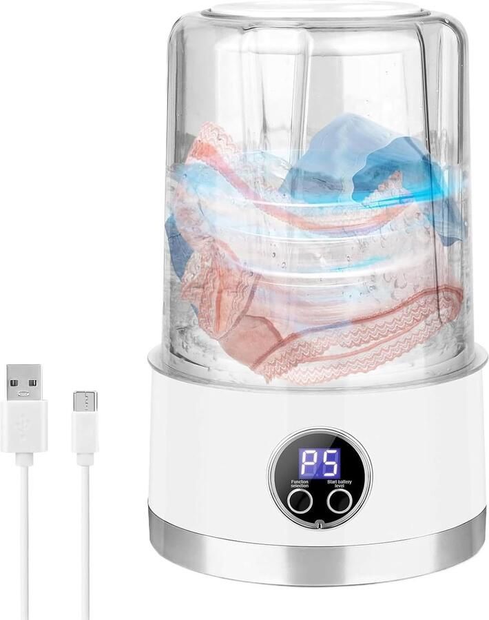 Kleine Wasmachine Mini Washer Ondergoed Wassen Draagbare Reiniging 1 Liter Capaciteit Wit