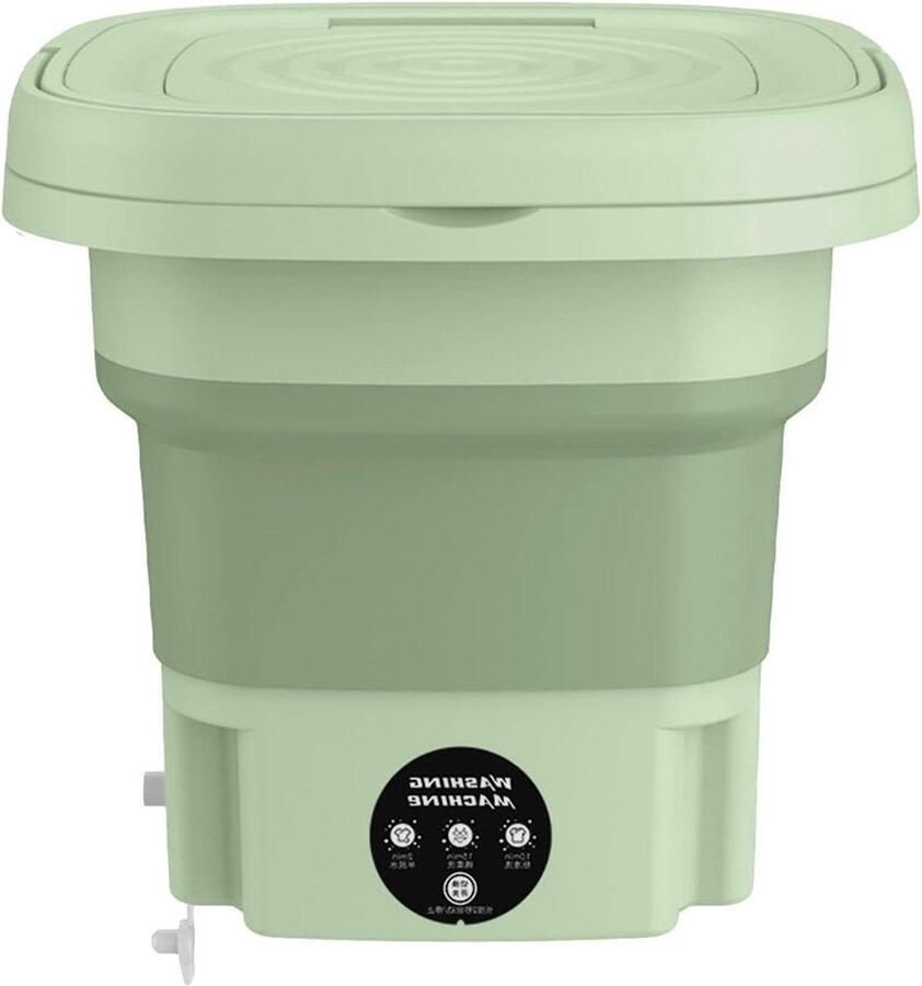 Kleine Wasmachine Opvouwbaar Apparaat Snel Kleding Wassen Turbine Kracht 8 Liter Capaciteit Groen - Foto 1