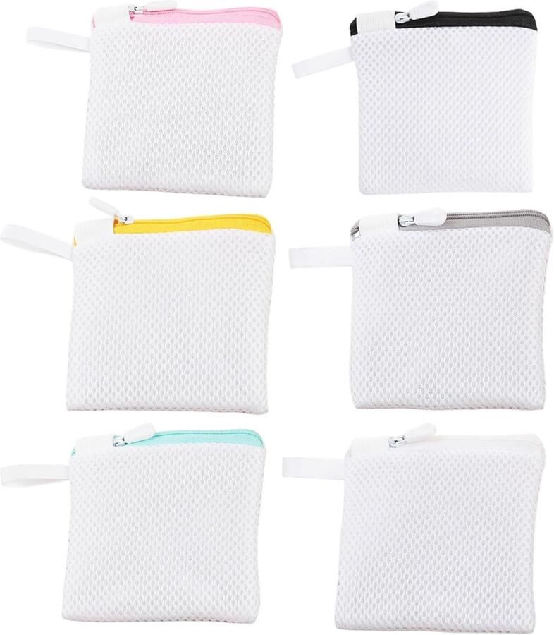 Kleine waszak Lingerie tasjes Delicaten wassen Met rits 6 stuks Grijs