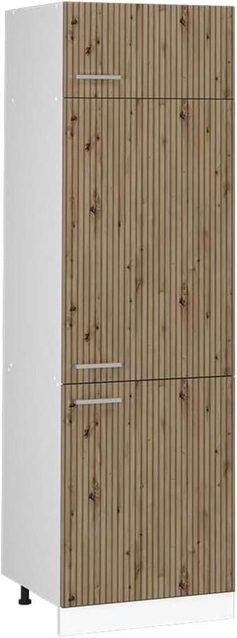 Koelkast ombouwkast Keuken unit Keuken organiseren Naadloze integratie 60 cm breed Eiken wit