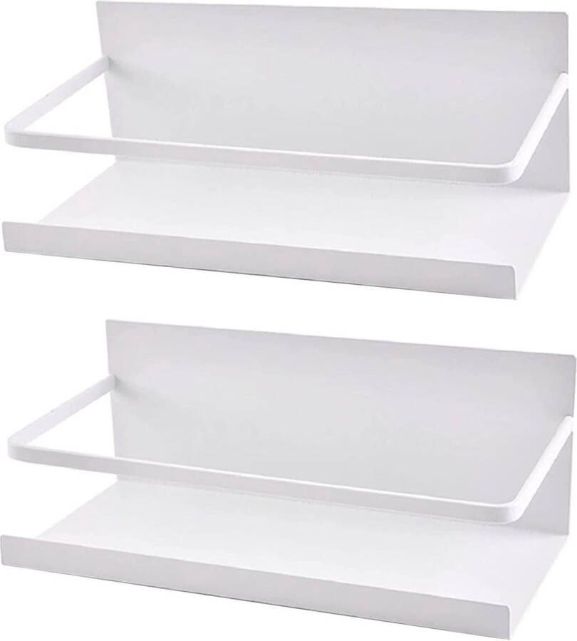 Koelkastrek 2-delig magnetisch kruidenrek ruimtebesparende koelkast organizer voor de keuken (wit) Wasmachine rek
