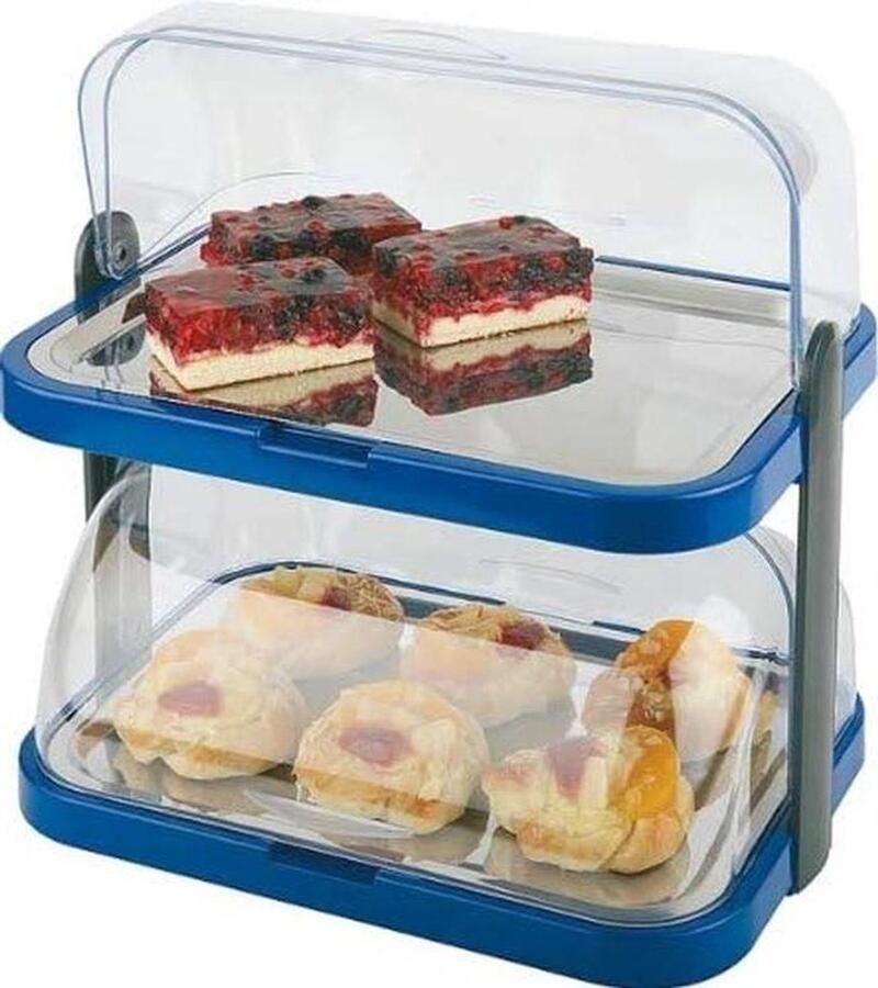 Koelvitrine Buffet Dubbele Vitrine Buffet Presentatie Inclusief Koelaccu's 8-delig Blauw