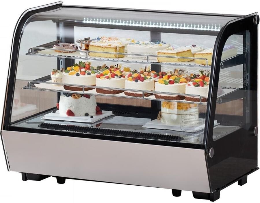 Koelvitrine Gebakvitrine 2-laags 146 L LED-verlichting Turbo-koeling Vorstvrije luchtkoeling Commercieel