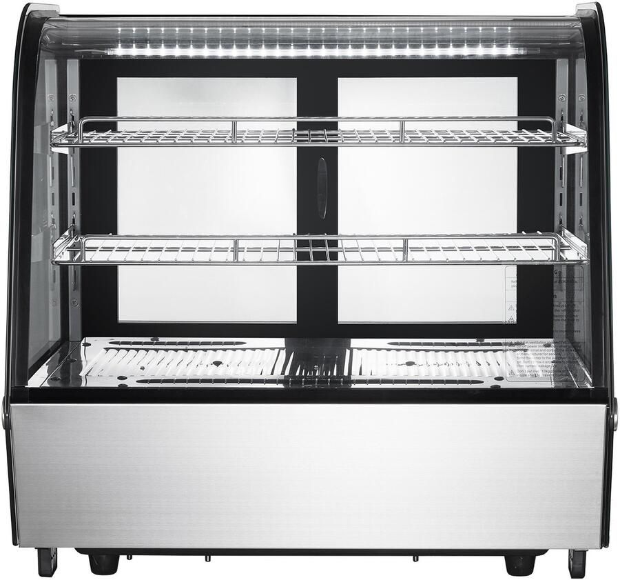 Koelvitrine met 115L capaciteit en 2 lagen voor bakkerijen en winkels