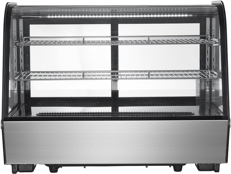 Koelvitrine voor bakkerijen 146L met 2 lagen voor gebak en snacks