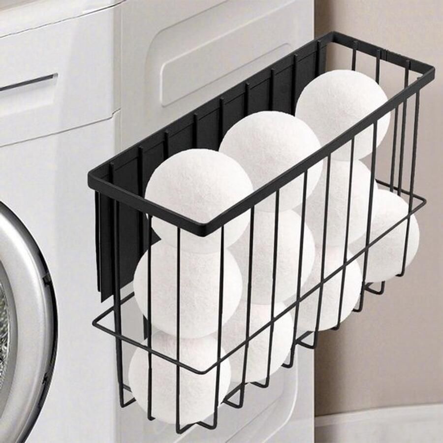 Magnetische balhouder voor droger opbergplank voor wasmachine magneetplank voor koelkast Badkamer Slaapkamer Woonkamer Keuken Groot formaat Zwart