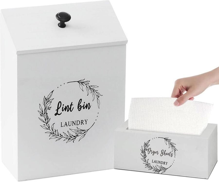 Magnetische Pluizenbak en Droger Bladhouder Set voor Stijlvolle Wasruimte