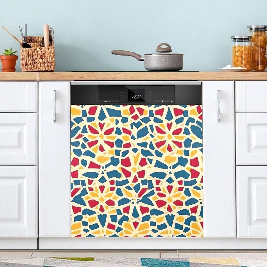 Magnetische Vaatwasser Cover met Geometrisch Design 58x66 cm