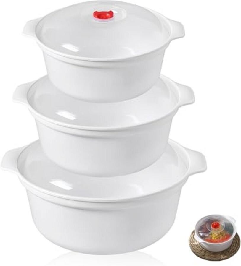 Magnetronservies en vershouddozen met deksel 3L magnetronkom koel- en vriesbestendige voorraaddozen voor stoompan