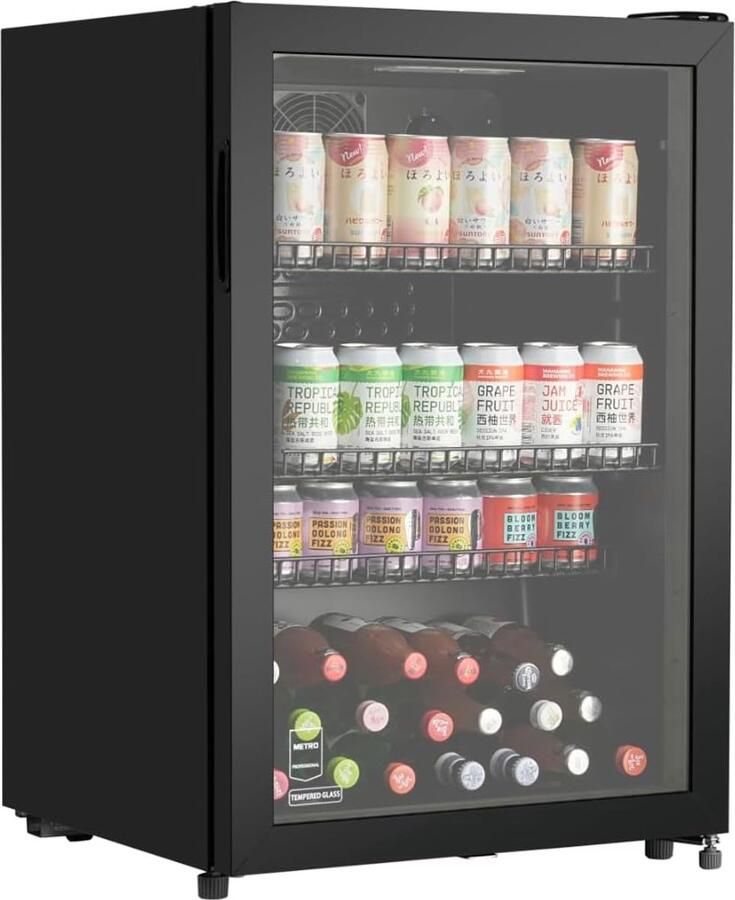 METRO Professional Dranken koelkast GSC2125B kunststof metaal glas Statische Ventilatorkoeling met slot zwart