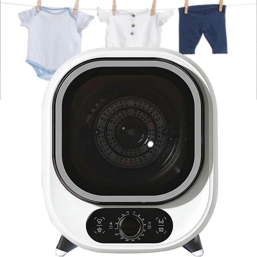 Mini Centrifugedroger Kleine Trommeldroger Babykleding Drogen Stille Werking 35dB 08 kg Capaciteit Wit