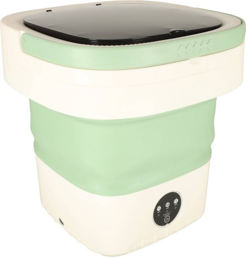 Mini Draagbare Kleine Opvouwbare Reiswasser Wasmachine Kleding & Lingerie 11L Groen Handig voor op reis of op de camping