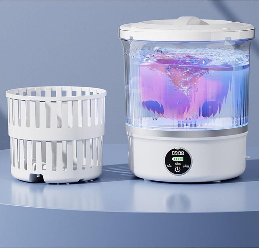 Mini draagbare wasmachine van 3 liter Geschikt voor het wassen van huishoudkleding sokken en ondergoed en als reiswasmachine met centrifugefunctie