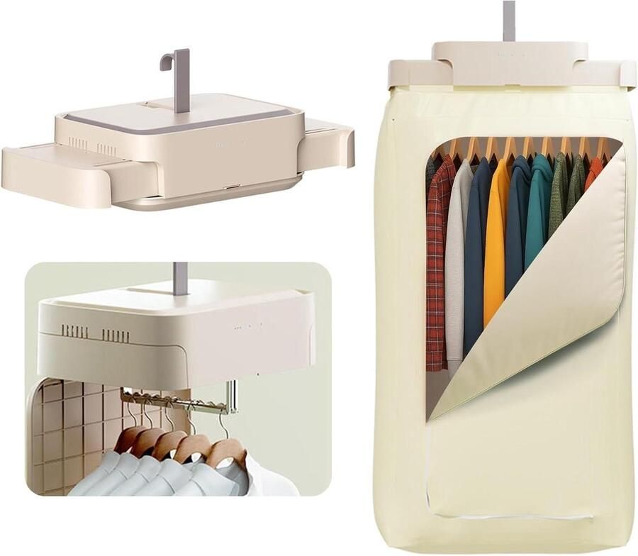 Mini Droger Compacte Wasdroger Snel Kleding Drogen Met Timer Afstandsbediening 12 Load Capaciteit Beige