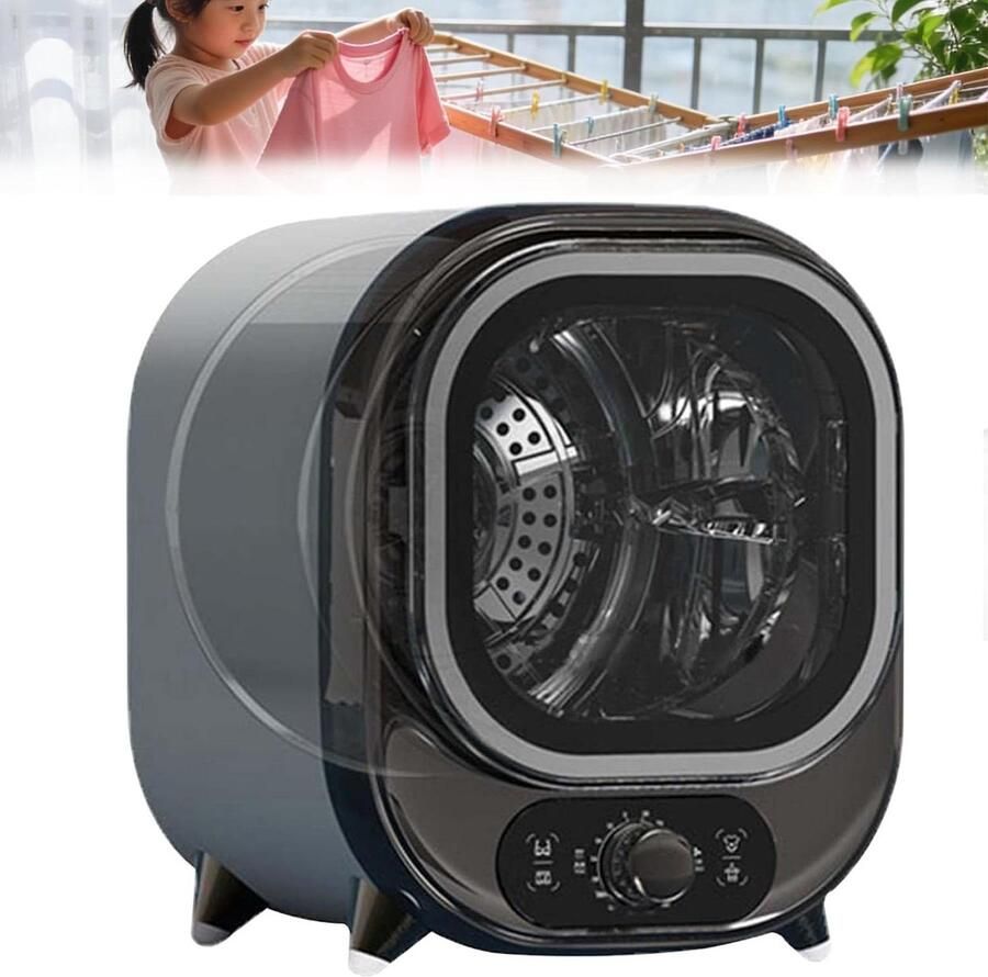 Mini Droogkast Compacte Wasdroger Kleine Huishoudens 7 Droogmodi 08 kg Zwart