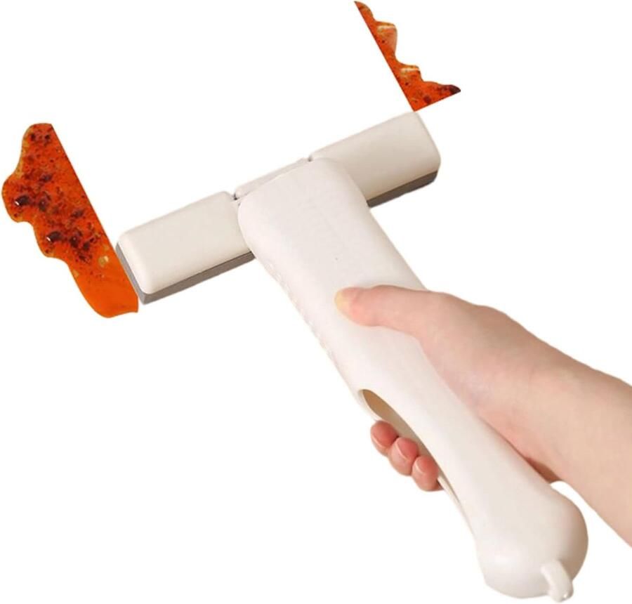 Mini dweil Handmatige vloerreiniger Kleine ruimtes reinigen Zelfdraaiende werking 30 cm breed Wit