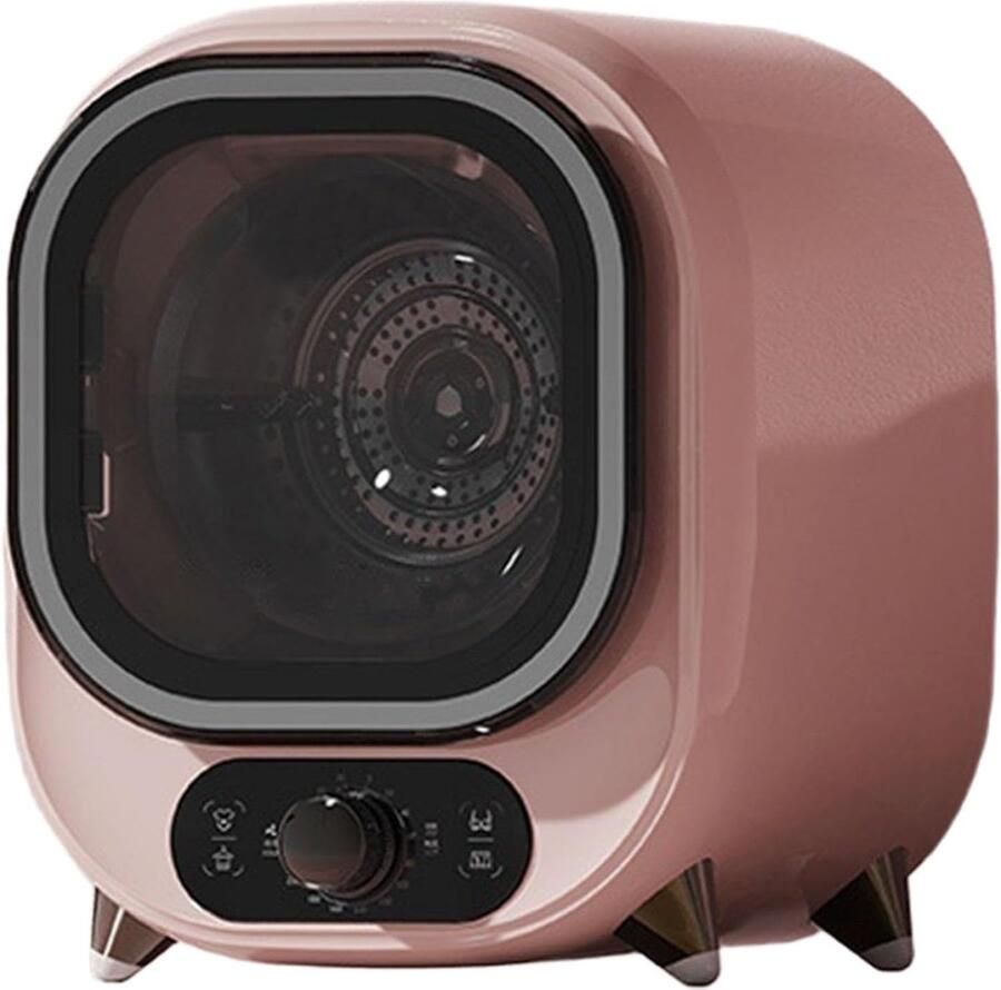 Mini Kledingdroger Compacte Trommel Snel Kleding Drogen Geluidsarm Werken 08 kg Capaciteit Roze