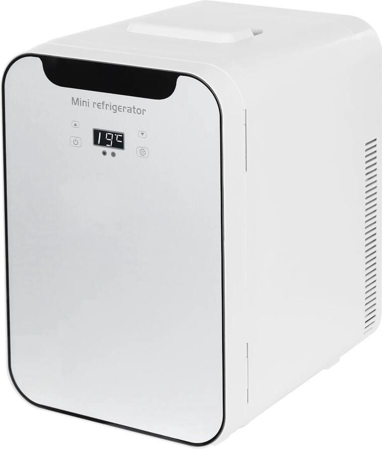 Mini Koelkast 20L – Cosmetica Koelkast – Unisex – Wit – PP & Glas – 27 2 x 34 5 x 42 2 Cm – Met AC & DC Adapter – Draagbaar Verwarmen & Koelen Stil Digitaal Display