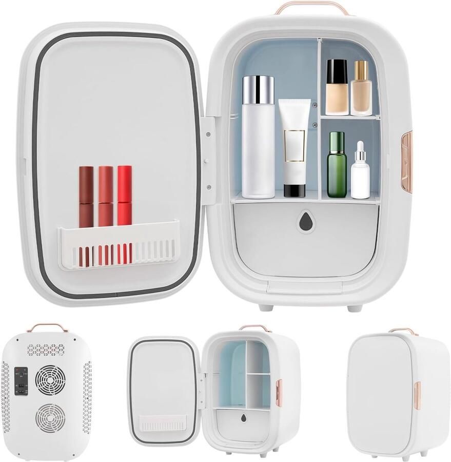 Mini Koelkast Beauty Fridge Cosmetica Koelen en Verwarmen 12 Liter Wit