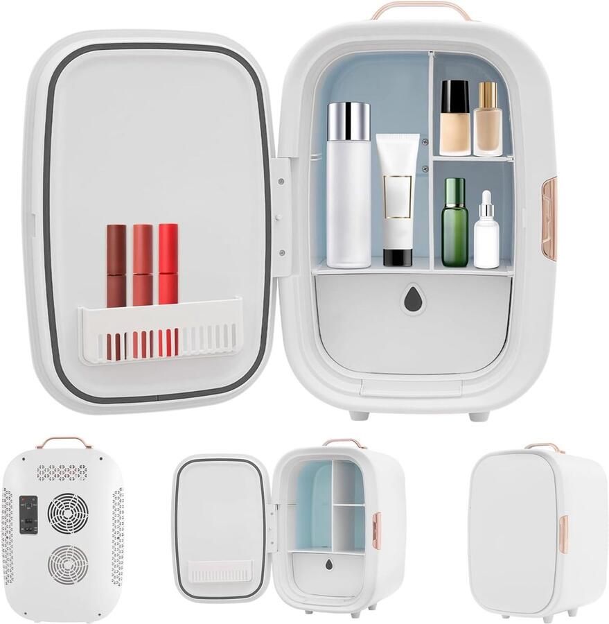 Mini Koelkast Beauty Fridge Huidverzorging Bewaren Koelen en Verwarmen 12 Liter Wit