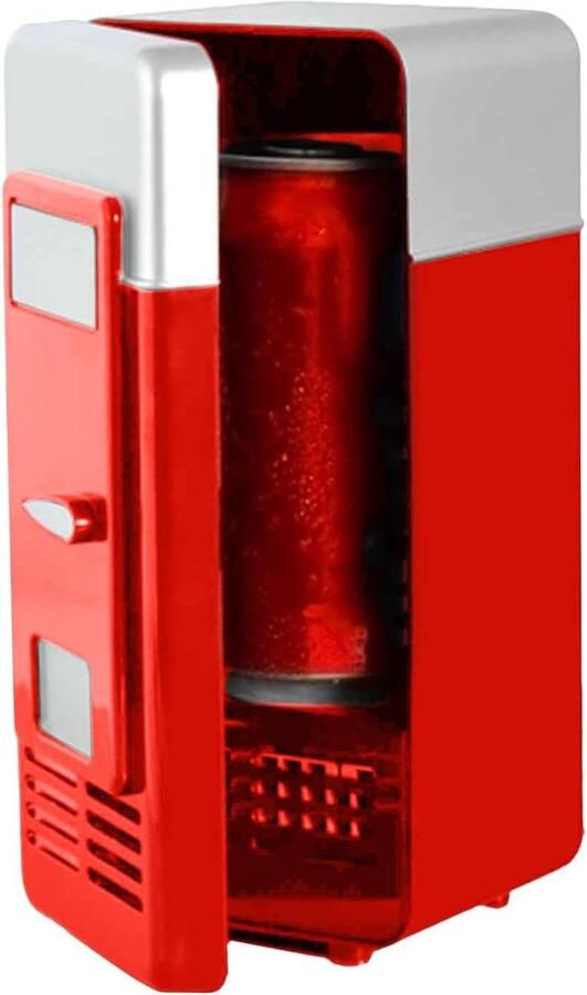 Mini Koelkast Compacte Koeler Huidverzorging Opslag Stille Werking 19.5x9.5x9.5 cm Rood