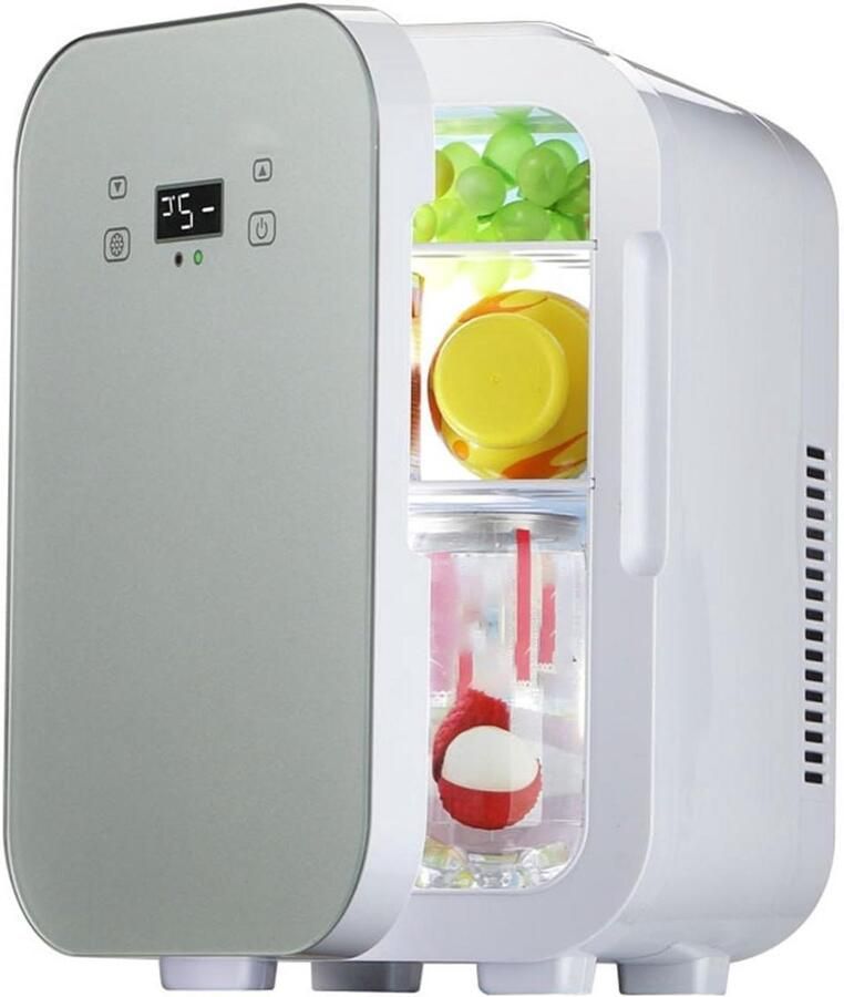 Mini Koelkast Compacte Koelkast Huidverzorging Opslag Touchscreen Bediening 10 Liter Beige