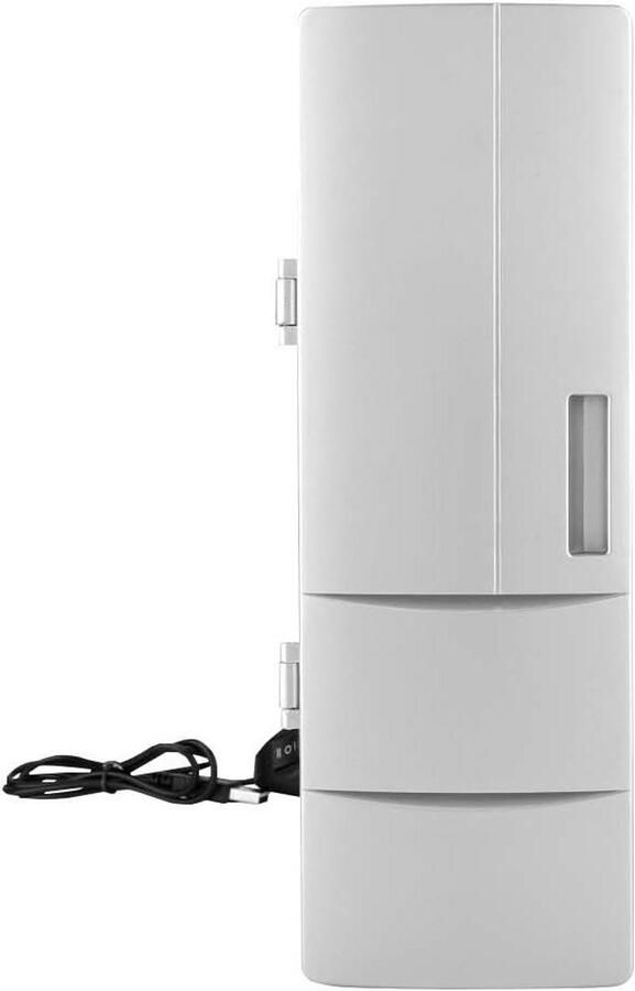 USB Mini Koelkast Drankkoeler Warmer Dranken Koelen Dubbele Functie Voor 2 Blikjes Zwart