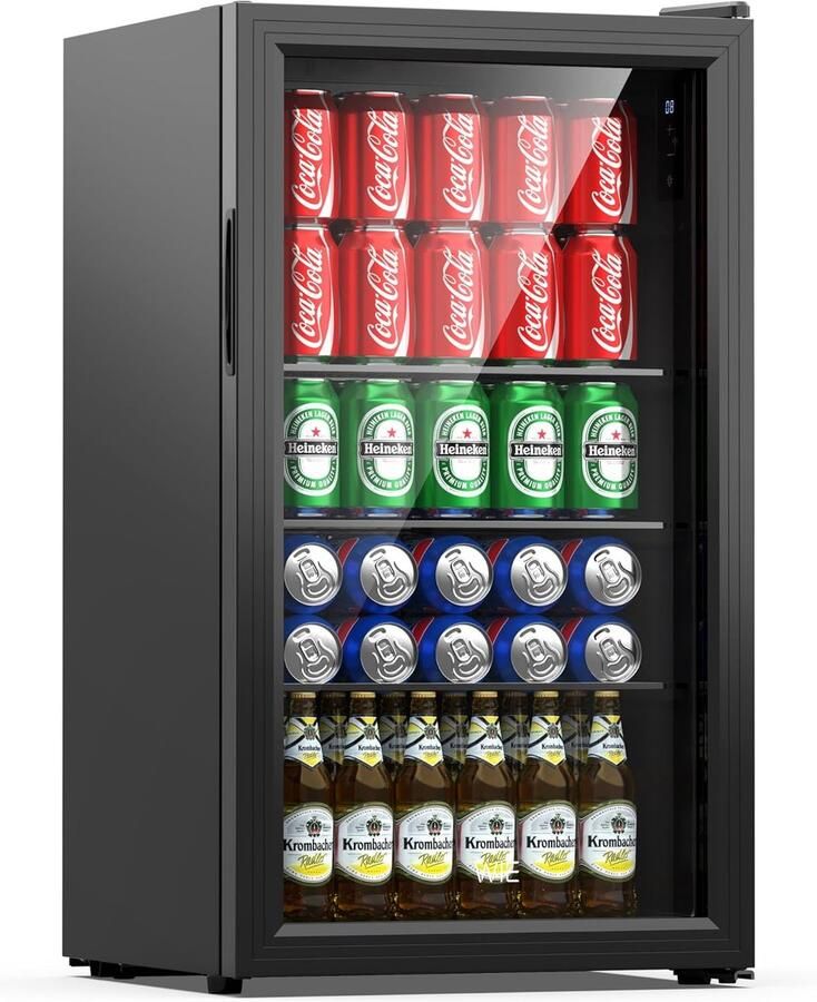 Mini Koelkast Drankkoeler Drankkast Dranken Koelen Stil Koelsysteem 86 Liter Zwart