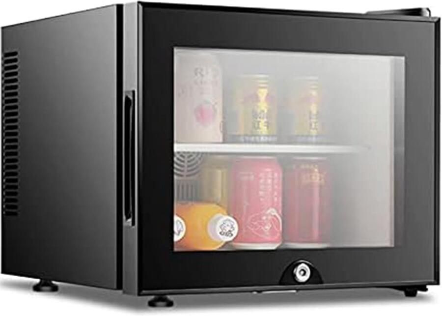 Mini Koelkast Drankkoeler Glazen Deur Dranken Koelen Stille Werking 30 Liter Zwart