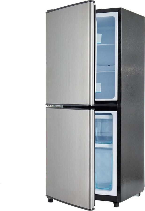 Mini Koelkast Kleine Koelkast Dranken Koelen Stil en Energiezuinig 106 Liter Zwart Zilver