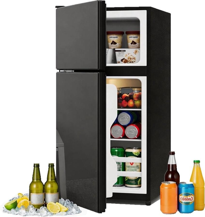 Mini-koelkast Kleine koelkast Dranken koelen Stille werking 60 liter Zwart