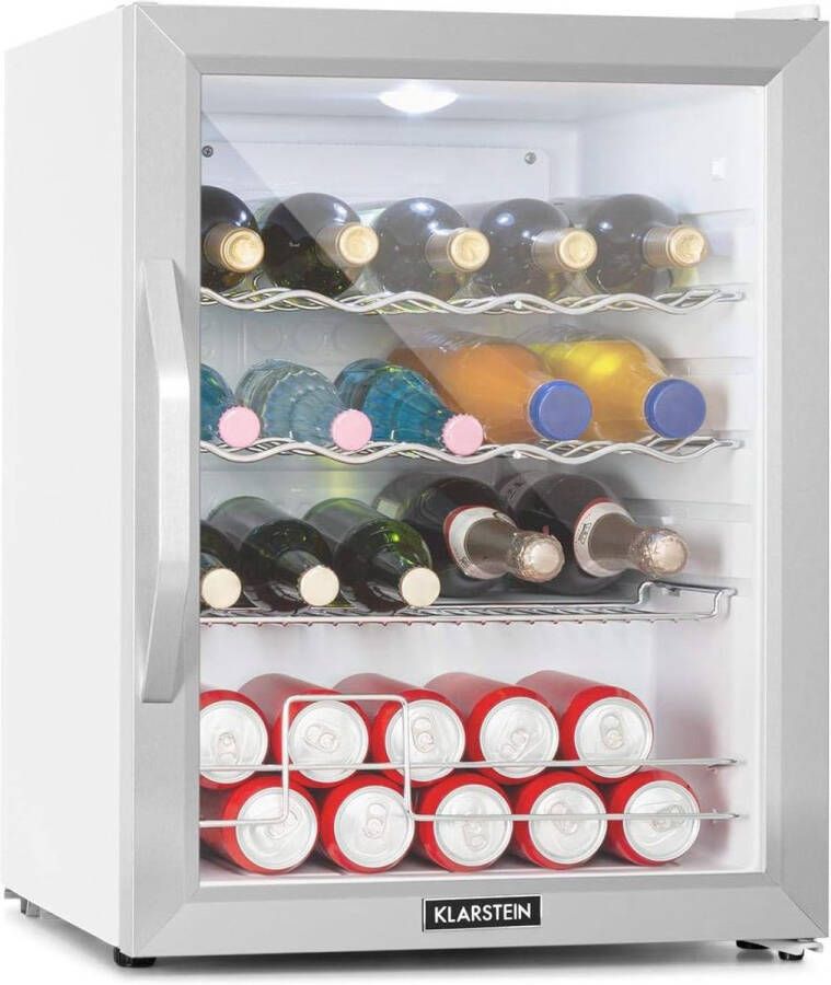 Mini-koelkast met glazen deur en verstelbare planken 60 liter Stil en efficiënt voor dranken