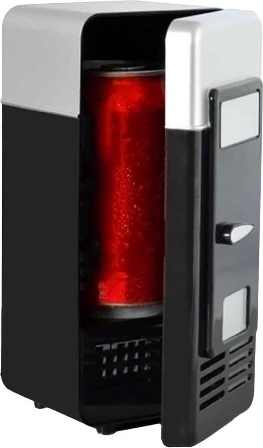 Mini Koelkast USB Koeler Dranken Koud Houden Stille Werking 19.5 cm Hoog Zwart