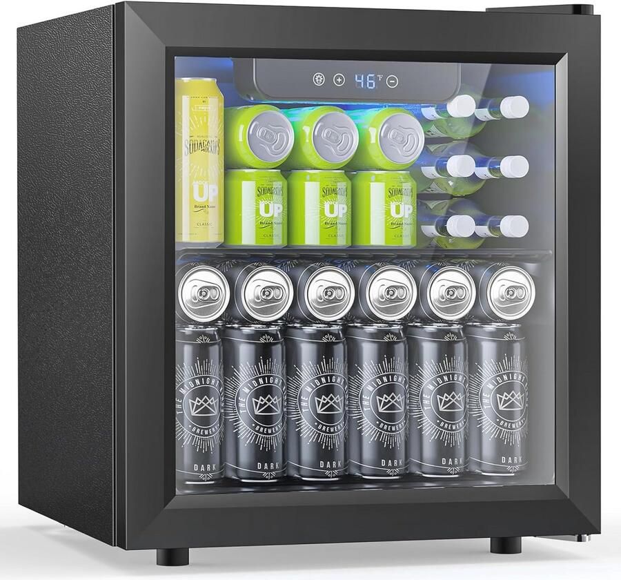 Mini-koelkast voor 55 blikjes Compacte drankkoeler met digitale temperatuurregeling voor thuis