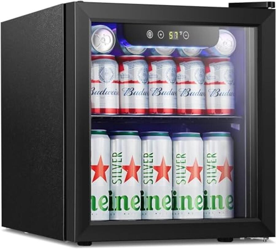 Mini-koelkast voor dranken – 12 flessen 48 blikjes glazen deur elektronische besturing