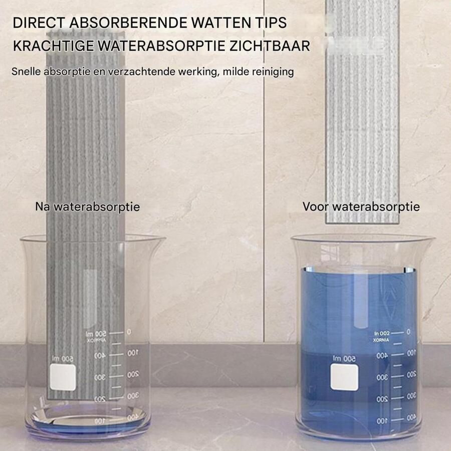 Mini Mop Kleine Dweil Kleine Ruimtes Reinigen Handig Wring Systeem 3 Vervangkoppen Zwart en wit