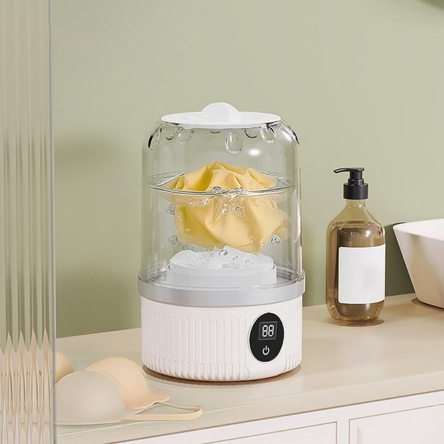 Mini oplaadbare elektrische sokkenwasmachine van 1 liter kleine draadloze draagbare was- en lingeriereiniger Geschikt voor thuisgebruik