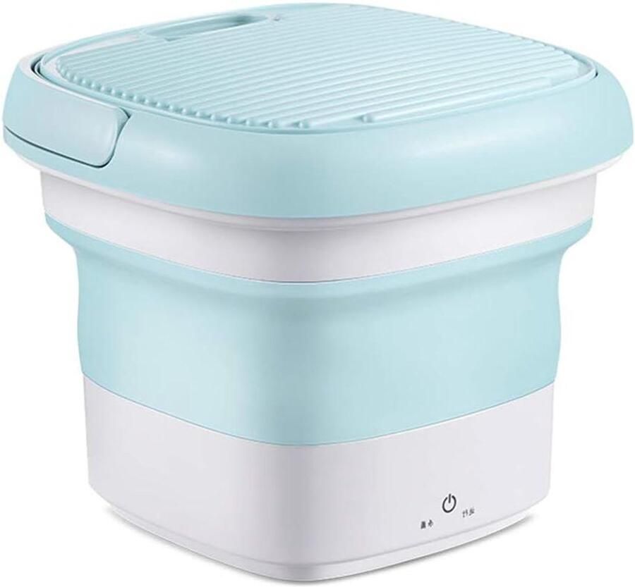 Mini Opvouwbare Wasmachine Draagbare Turbo Wasmachine Hygiënisch Wassen Ultrasone Turbine Compact Formaat Cyaan