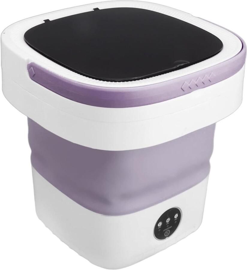 Mini Opvouwbare Wasmachine Draagbare Wasmachine Emmer Kleine Wasjes Draaien Opvouwbaar Compact Ontwerp 7.5 Liter Capaciteit Paars - Foto 1