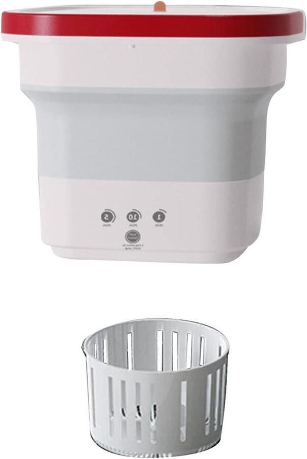 Mini Opvouwbare Wasmachine Reis Wasmachine Kleding Wassen Met Aftapemmer 4.5 Liter Roze