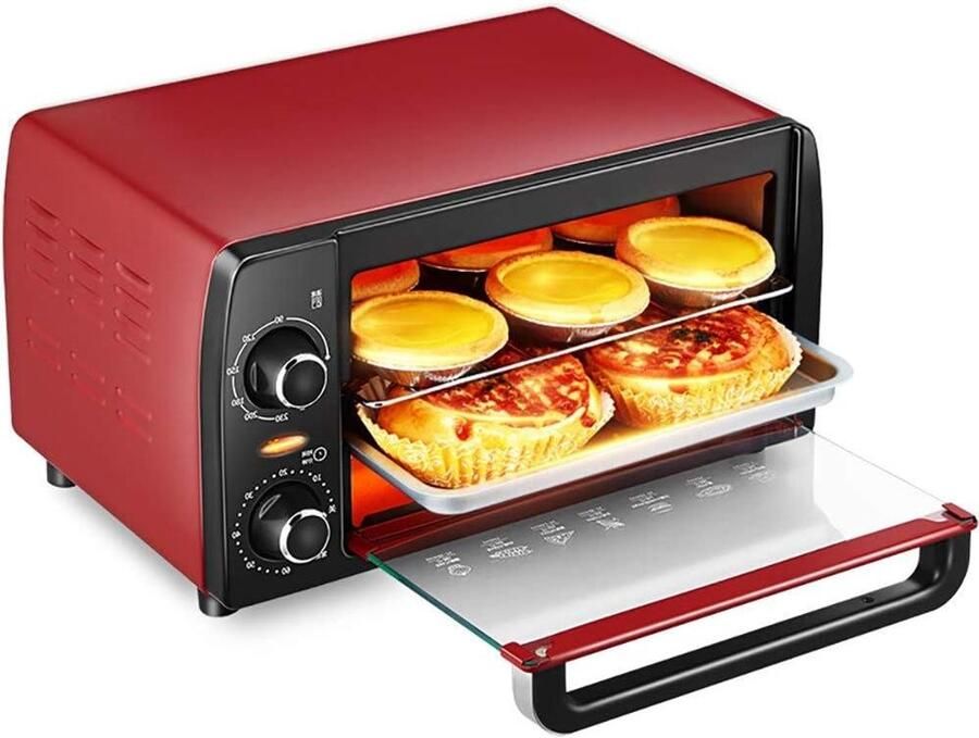 Mini Oven Compacte Keukenoven Snel Gerechten Maken Energiebesparend Design 12 Liter Zwart