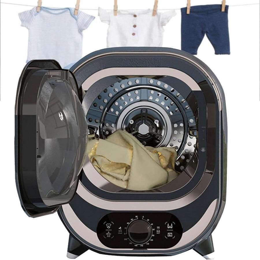 Mini Trommeldroger Compacte Condensdroger Kleine Was Drogen 35db Stil Werking 0.8 kg Capaciteit Metaal Blauw