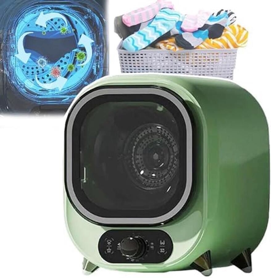 Mini Tumble Dryer Compact Dryer Kleine Was Drogen Dubbele Droogstanden 18L Capaciteit Blauw