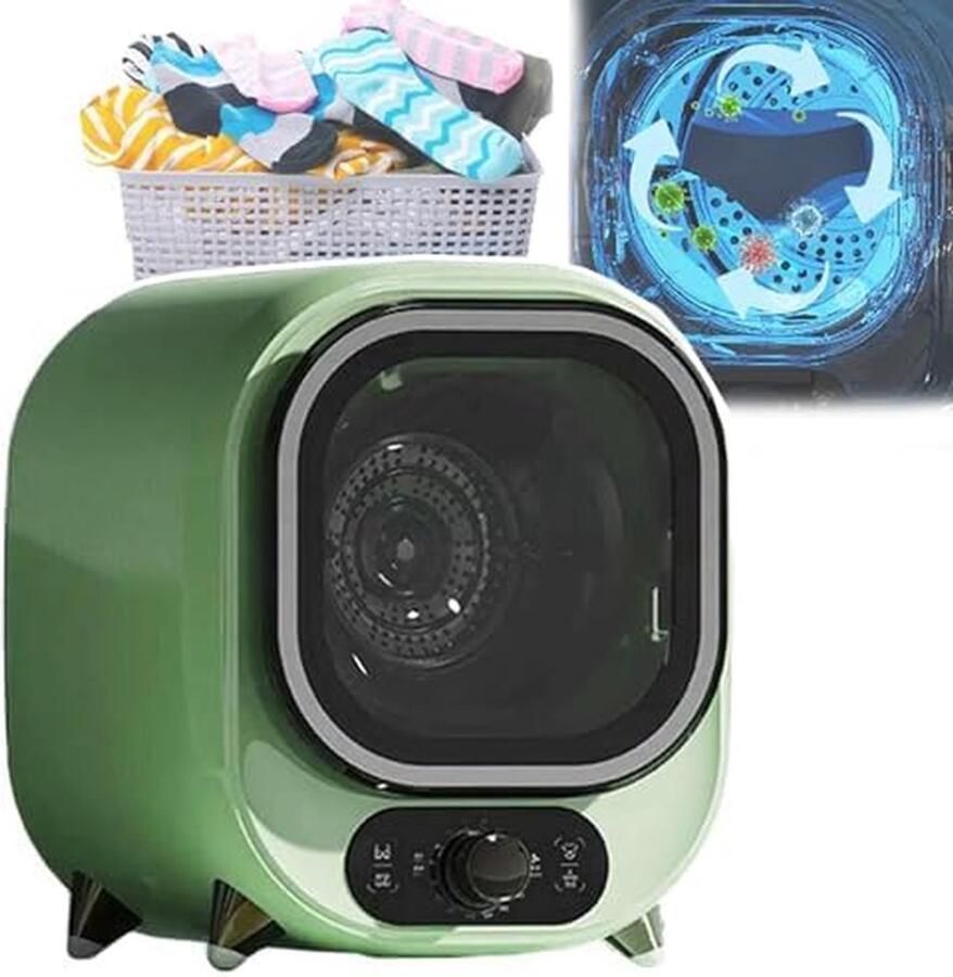 Mini Tumble Dryer Kleine Droger Compact Kleding Drogen Dubbele Droogstanden 18L Capaciteit Blauw