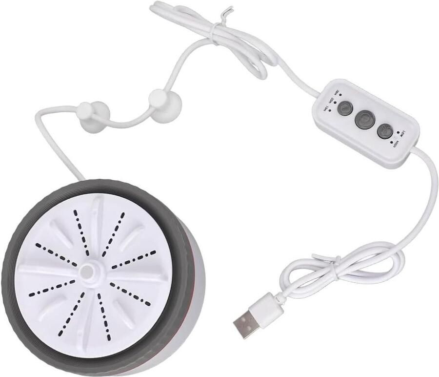 Mini Turbo Wasmachine Draagbare Wasmachine Kleine Wasjes USB Aangedreven 7 x 7 x 12 cm Grijs